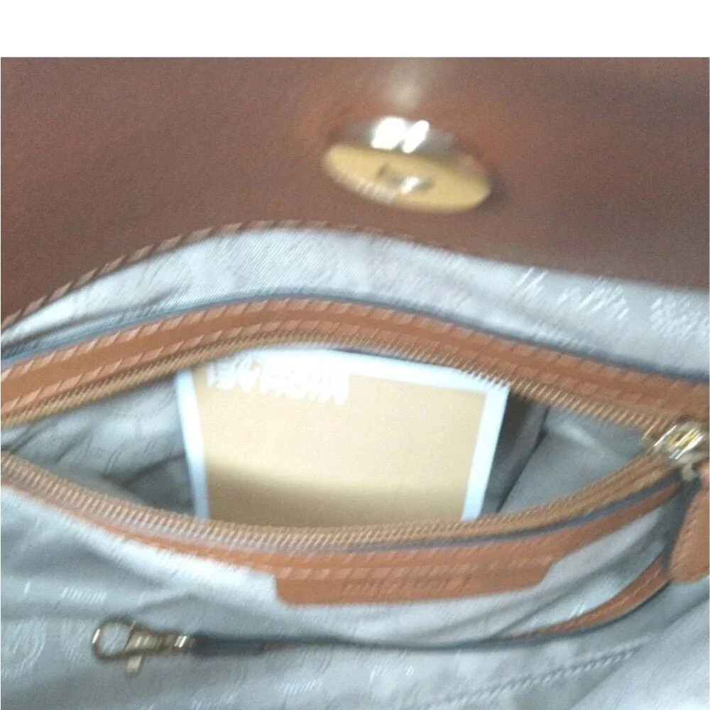Michael Kors Hamilton Medium Logo Satchel Handbag Signature Vanilla Canvas